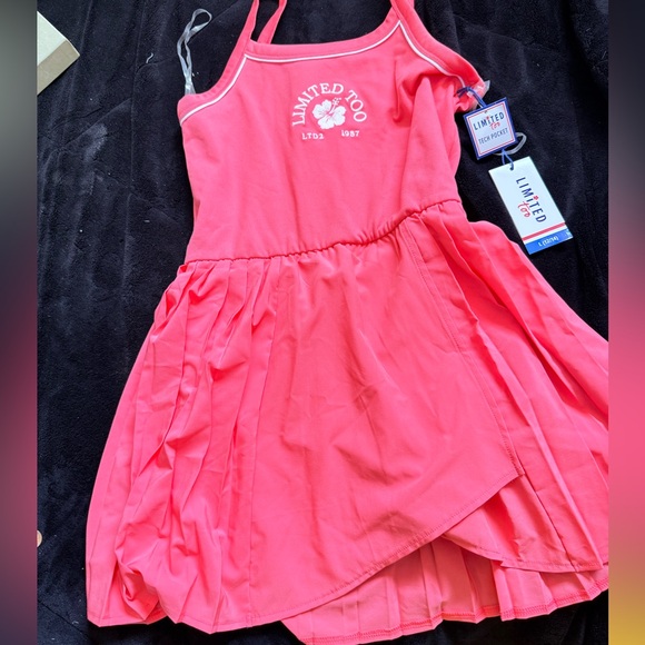 Limited Too Neon Pink Spaghetti-Strap Summer Dress - Picture 3 of 5
